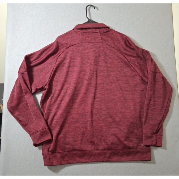 Adidas 1/4 Zip Pullover Men's 2XL Heathered Burgundy Black Undertones Athletic - Picture 5 of 7